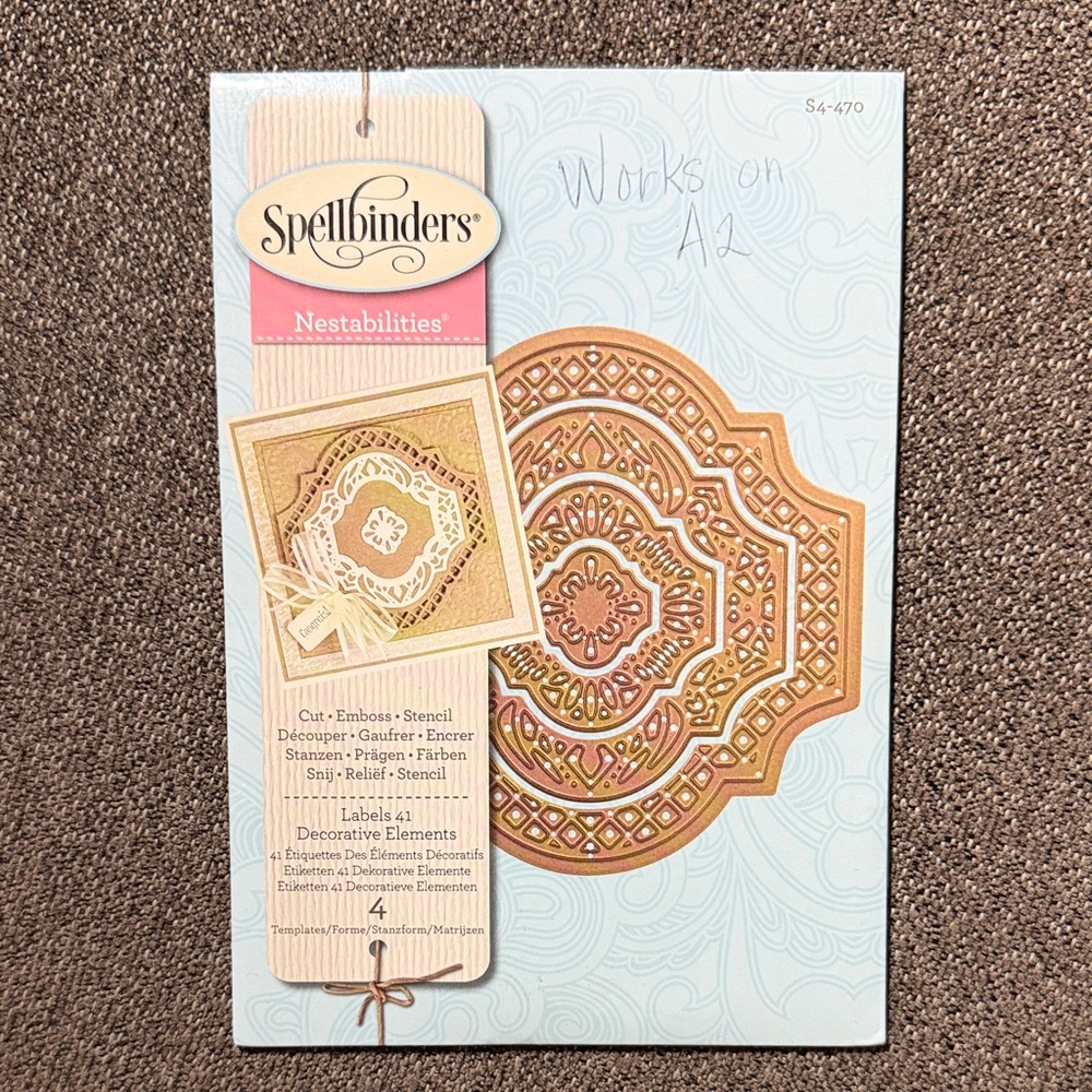 Spellbinders Nestabilities Labels 41 decorative elements dies 54-470 NWT